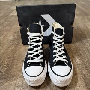 Converse Chuck Taylor All Star Lift Canvas Shoes Black Womens Size 6